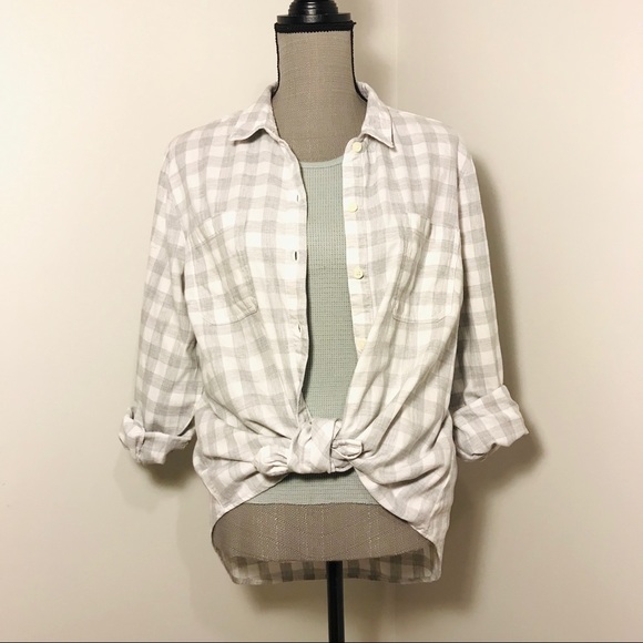 Boho Vintage Crochet Doily Checkered Plaid Flannel - Picture 4 of 8